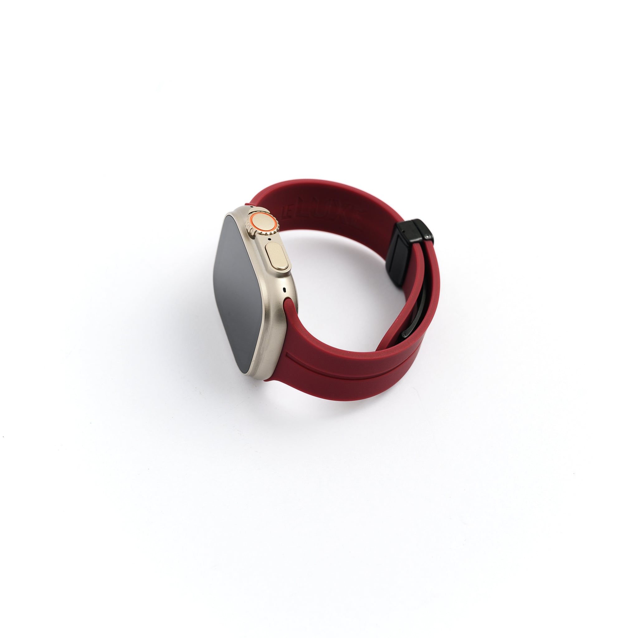 Burgundy Deployment Apple Watch Strap