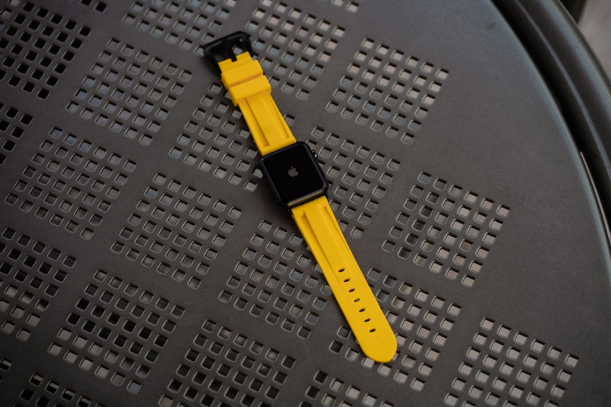 Yellow Rubber Apple Watch Strap - Apple Watch Strap - Le Luxe Straps