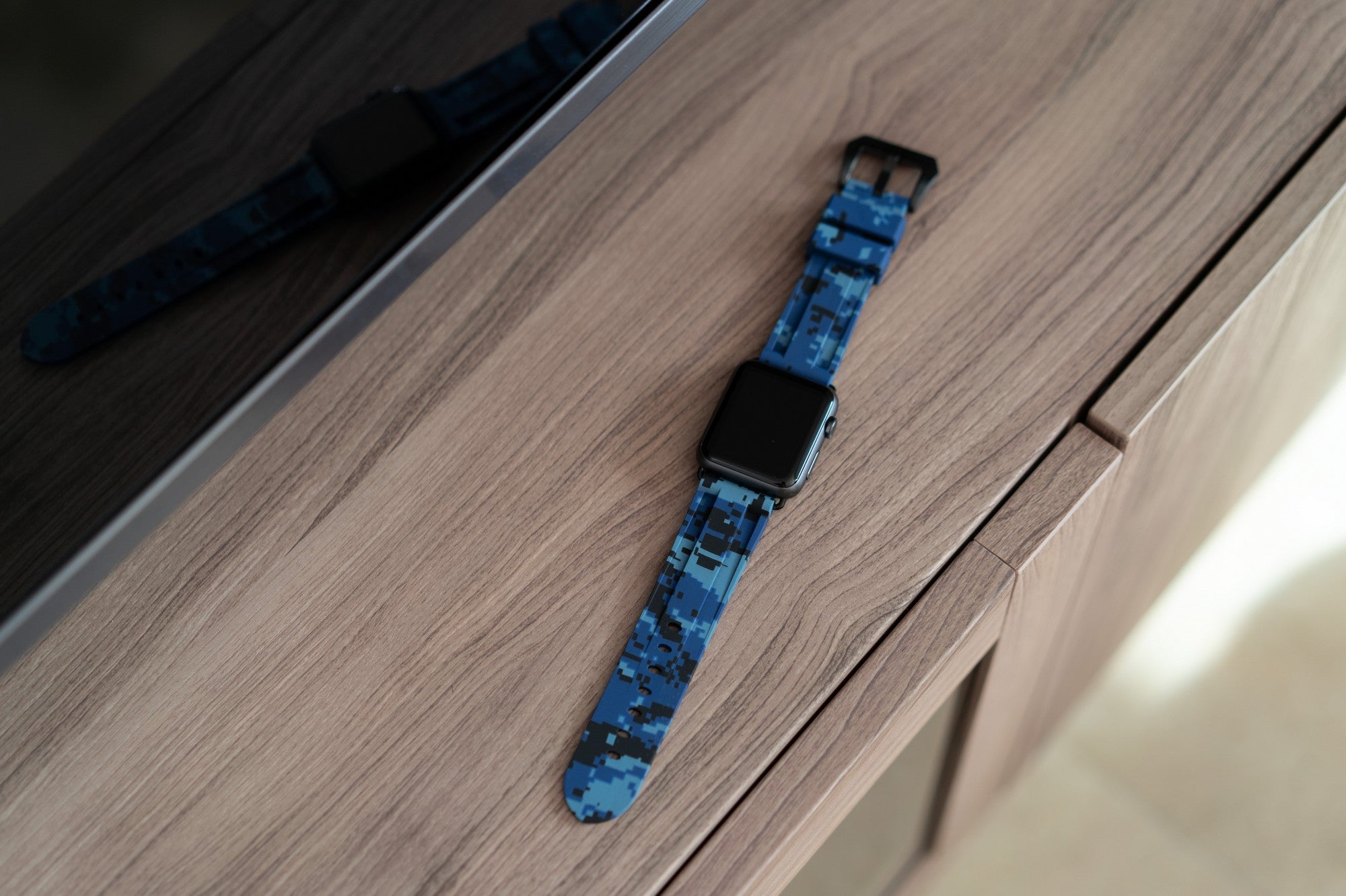 Blue Digital Camo Apple Watch Strap - Apple Watch Strap - Le Luxe Straps