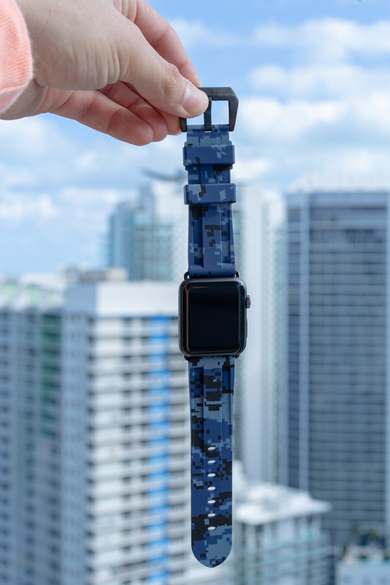 Blue Digital Camo Apple Watch Strap - Apple Watch Strap - Le Luxe Straps