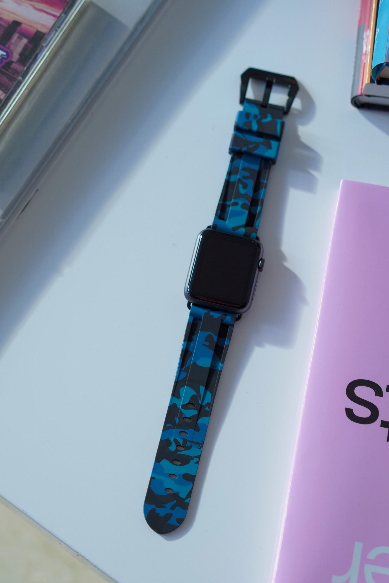 Ocean Blue Camo Apple Watch Strap - Apple Watch Strap - Le Luxe Straps