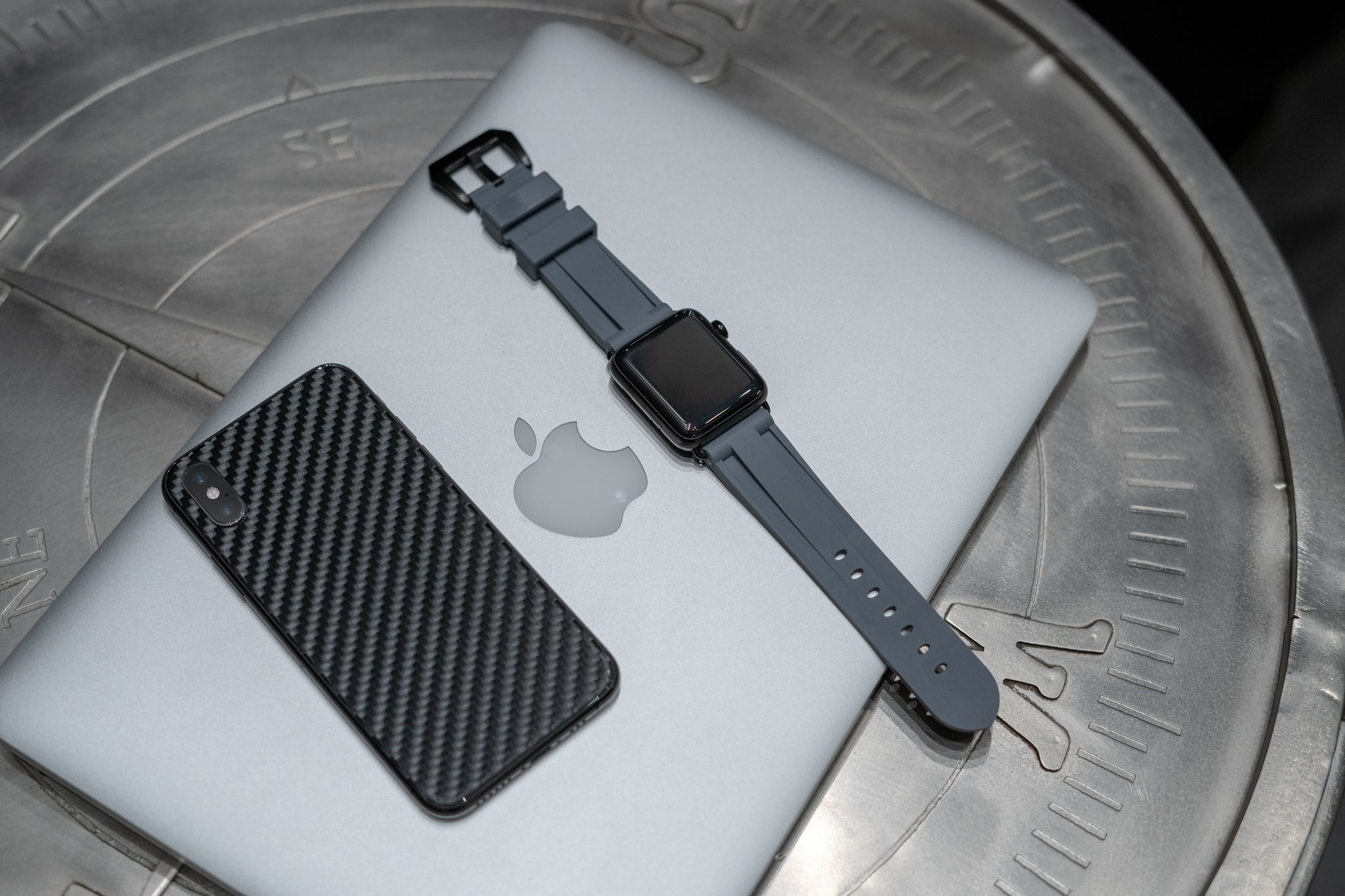 Grey Rubber Apple Watch Strap - Apple Watch Strap - Le Luxe Straps