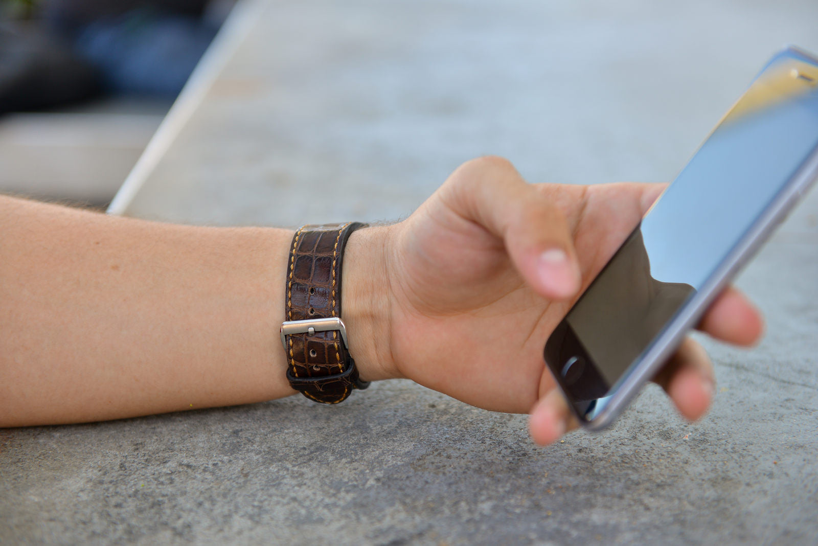 Brown Crocodile Apple Watch Strap - Apple Watch Strap - Le Luxe Straps