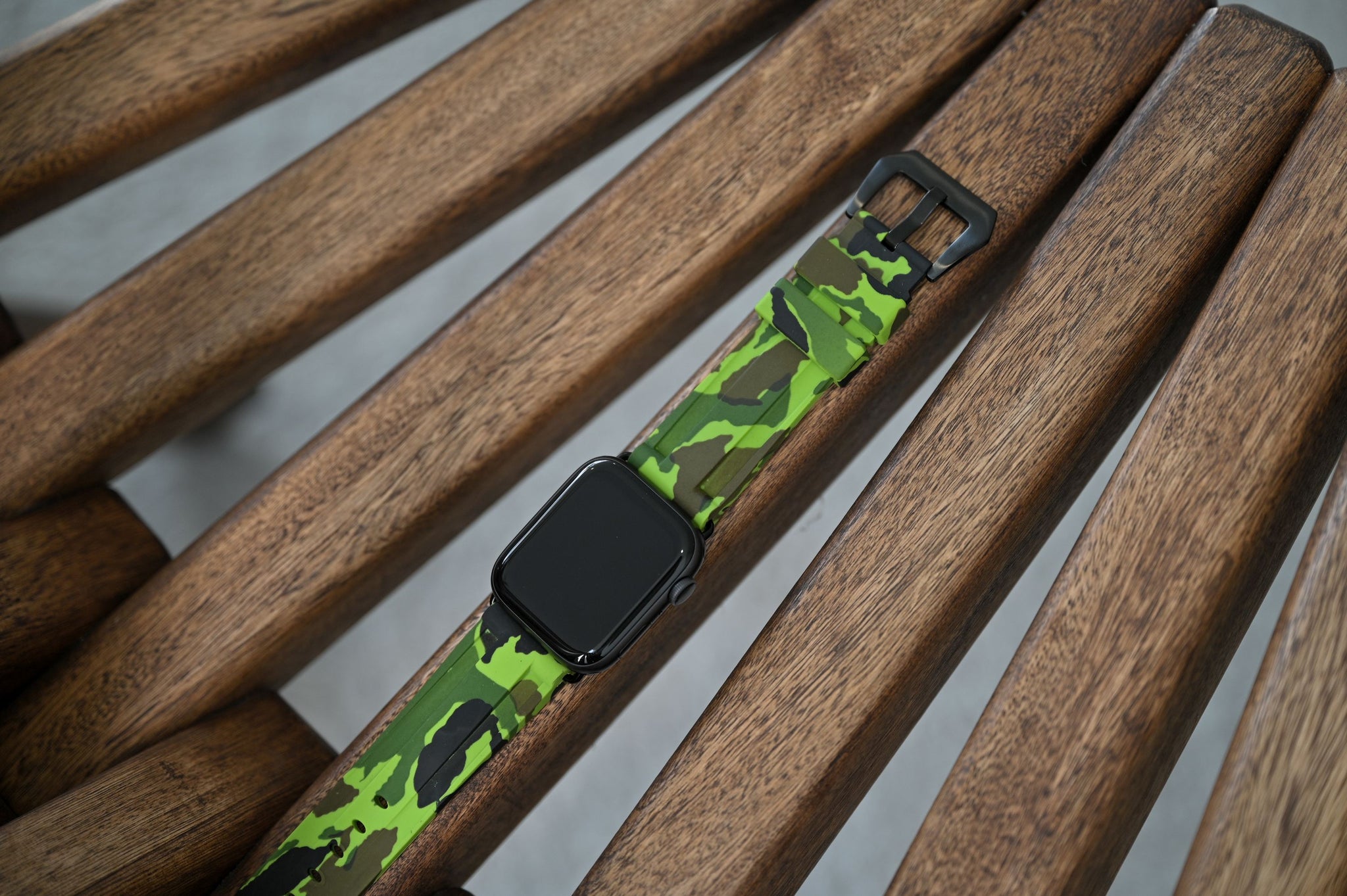 Electric Green Camo Apple Watch Strap - Apple Watch Strap - Le Luxe Straps