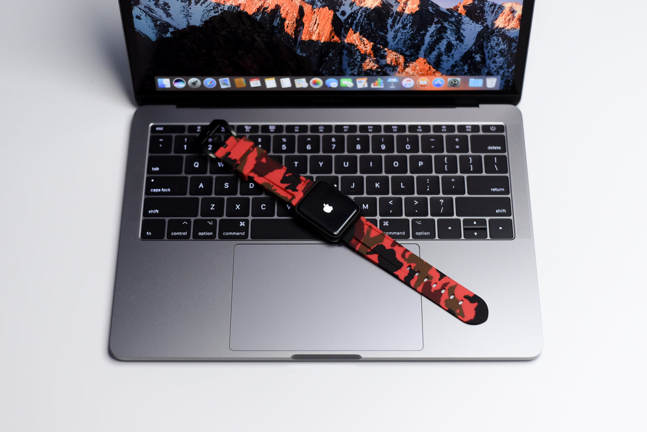 Solar Red Camo Apple Watch Strap - Apple Watch Strap - Le Luxe Straps