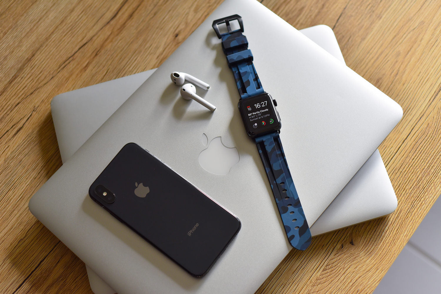 Navy Camo Apple Watch Strap - Apple Watch Strap - Le Luxe Straps