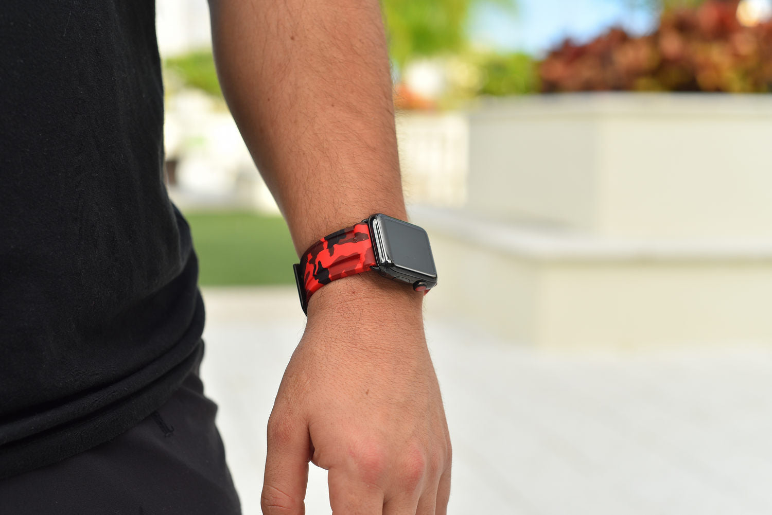 Solar Red Camo Apple Watch Strap - Apple Watch Strap - Le Luxe Straps