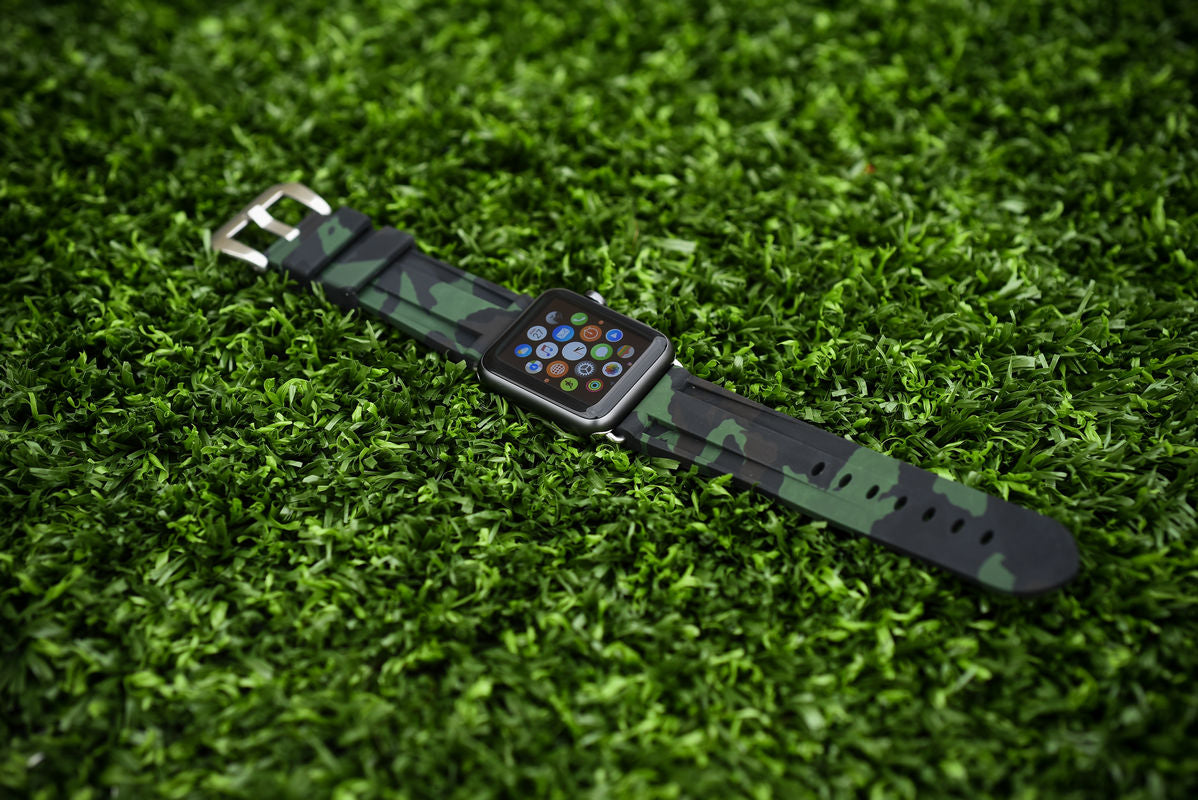 Forrest Green Camo Apple Watch Strap - Apple Watch Strap - Le Luxe Straps