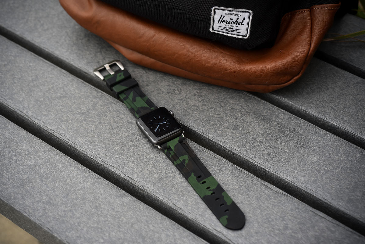 Forrest Green Camo Apple Watch Strap - Apple Watch Strap - Le Luxe Straps