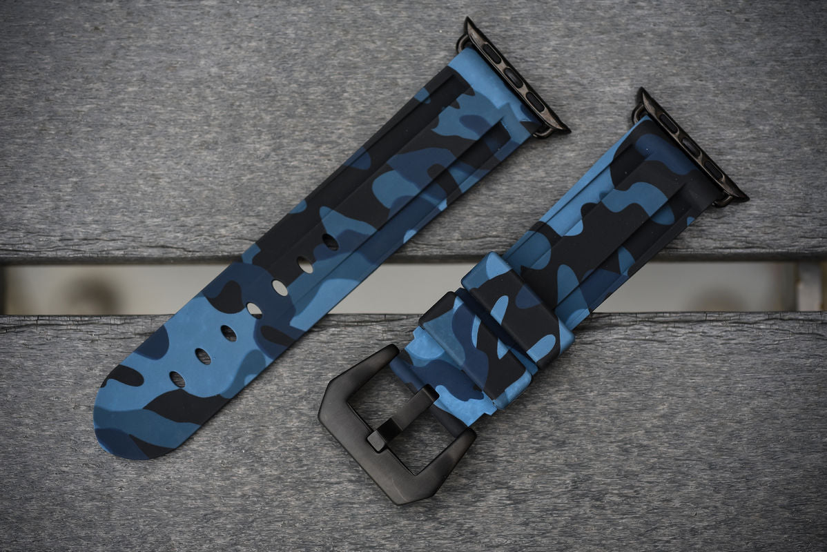 Navy Camo Apple Watch Strap - Apple Watch Strap - Le Luxe Straps