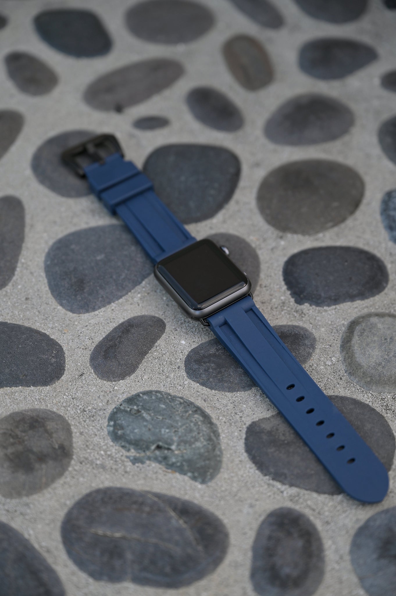 Navy Rubber Apple Watch Strap - Apple Watch Strap - Le Luxe Straps