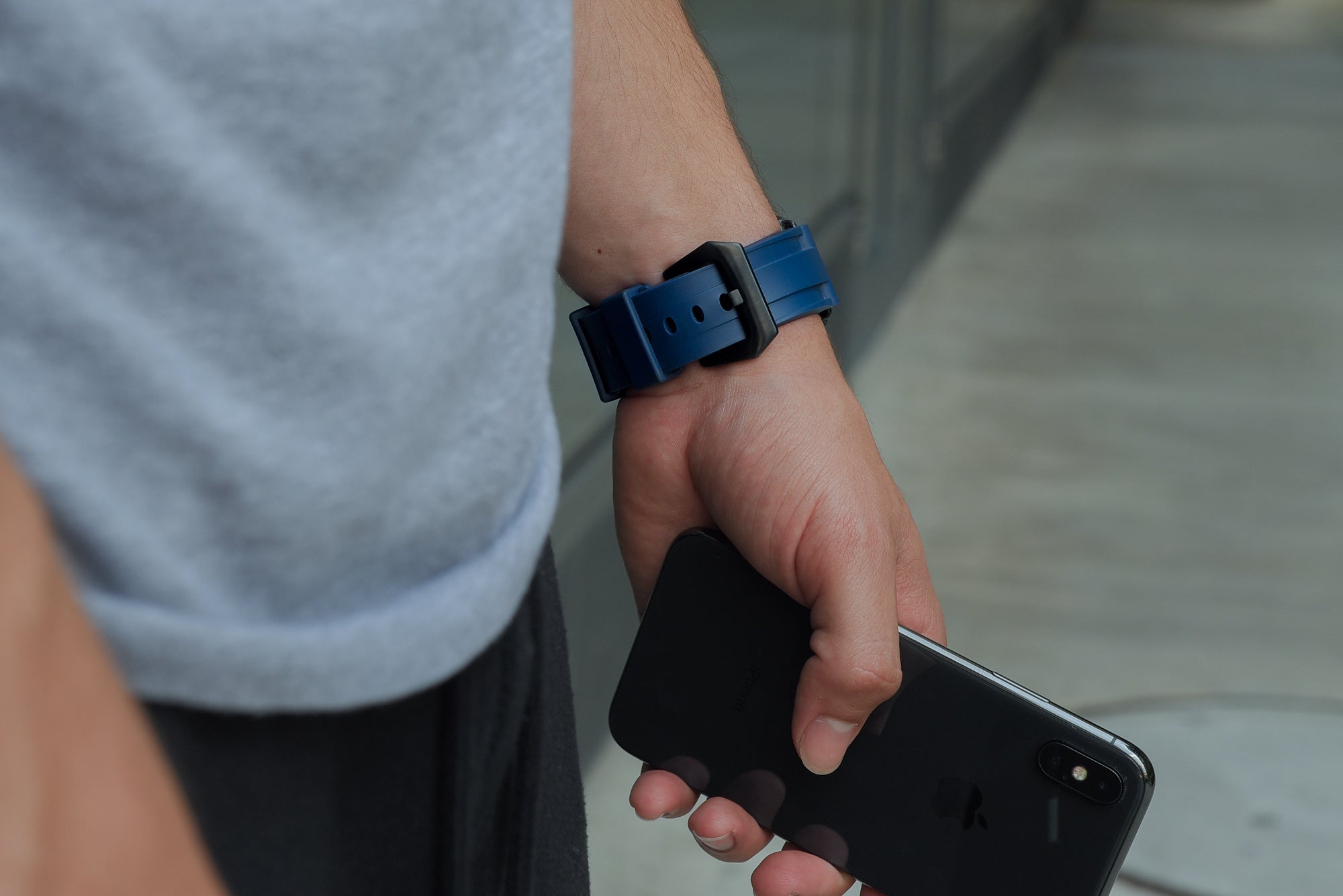 Navy Rubber Apple Watch Strap - Apple Watch Strap - Le Luxe Straps