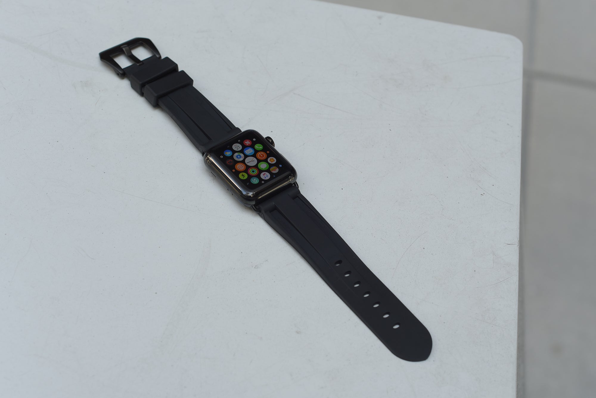 Black Rubber Apple Watch Strap - Apple Watch Strap - Le Luxe Straps