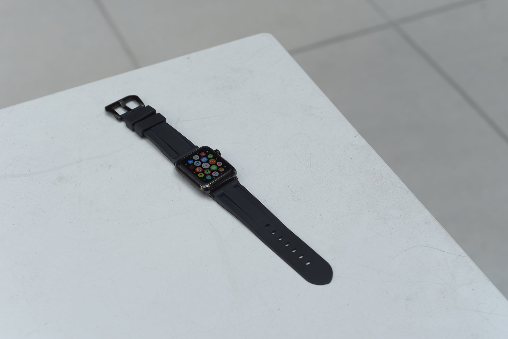 Black Rubber Apple Watch Strap - Apple Watch Strap - Le Luxe Straps