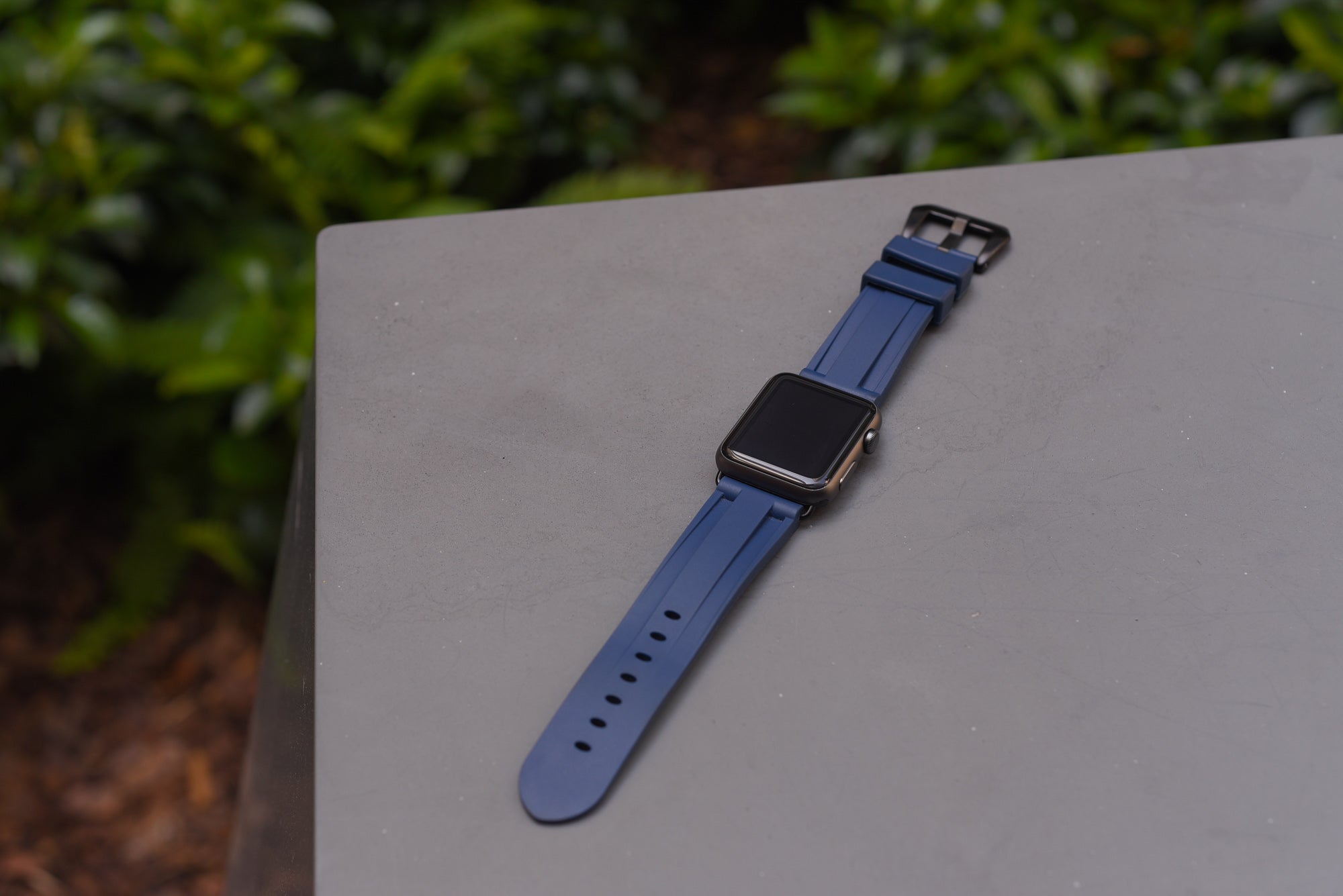 Navy Rubber Apple Watch Strap - Apple Watch Strap - Le Luxe Straps