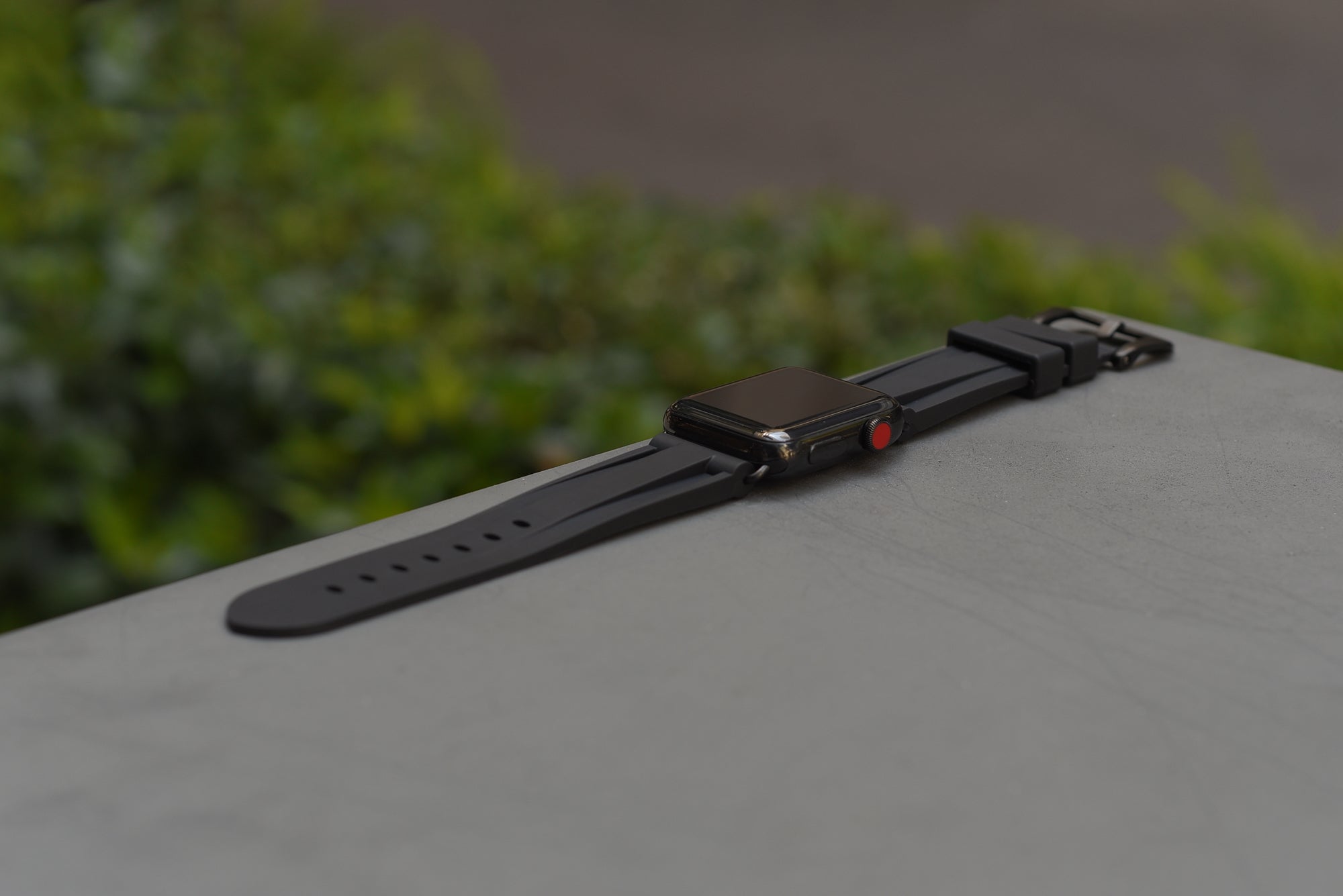 Black Rubber Apple Watch Strap - Apple Watch Strap - Le Luxe Straps