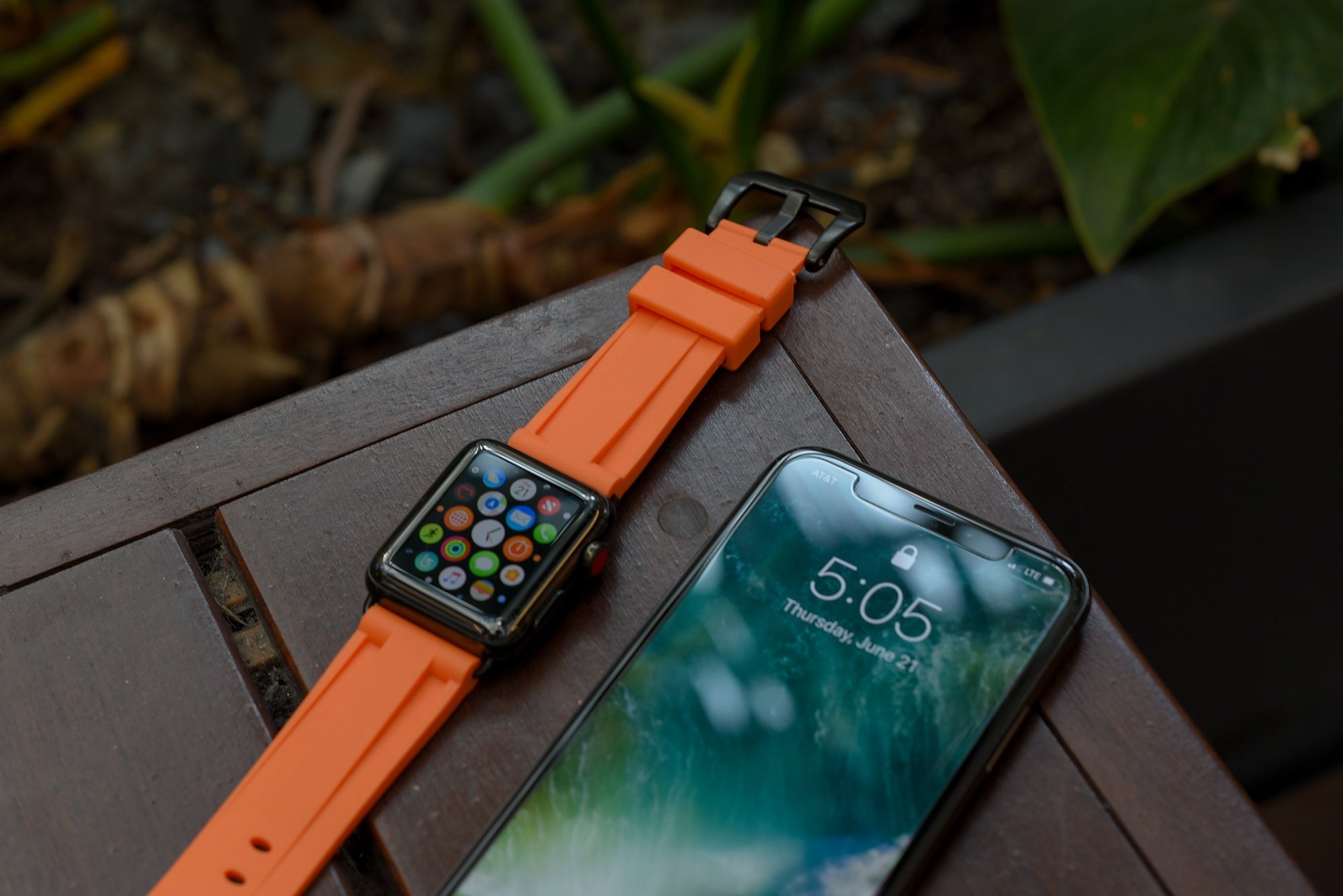 Orange Rubber Apple Watch Strap - Apple Watch Strap - Le Luxe Straps