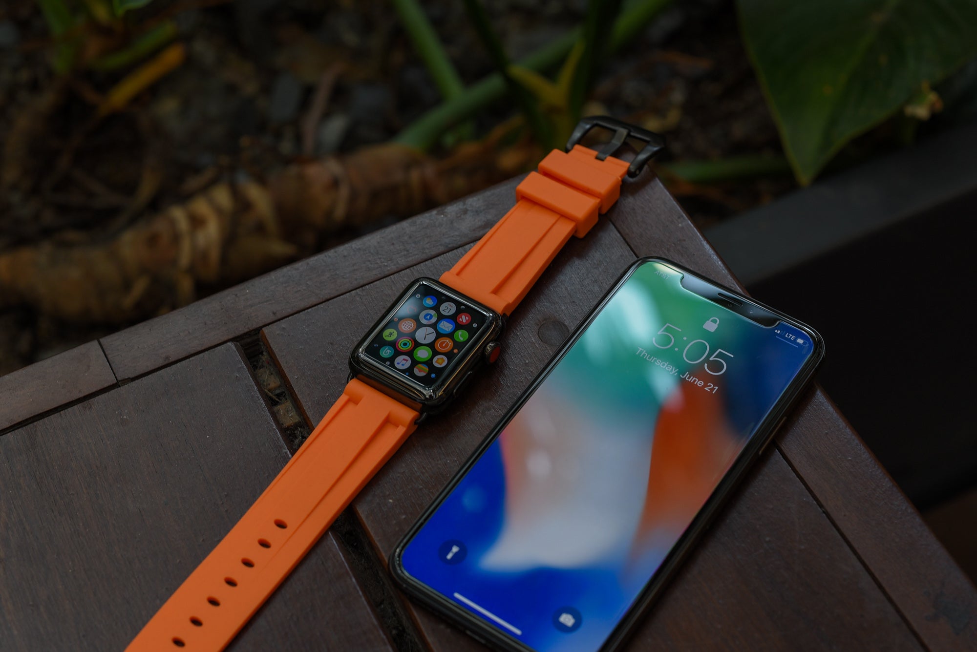 Orange Rubber Apple Watch Strap - Apple Watch Strap - Le Luxe Straps