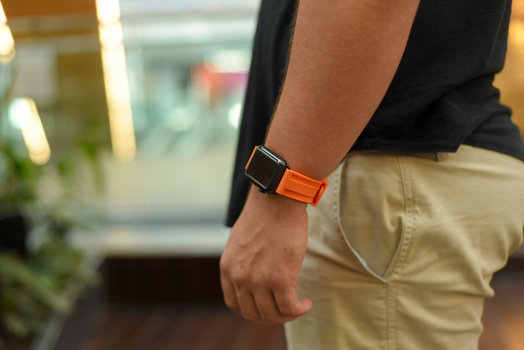 Orange Rubber Apple Watch Strap - Apple Watch Strap - Le Luxe Straps