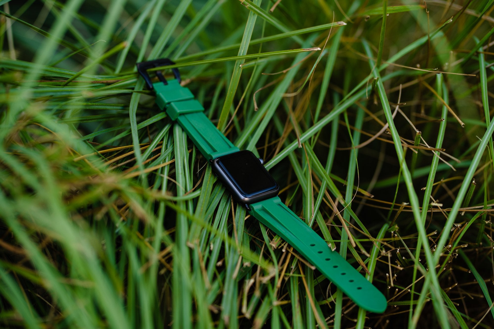 Green Rubber Apple Watch Strap - Apple Watch Strap - Le Luxe Straps