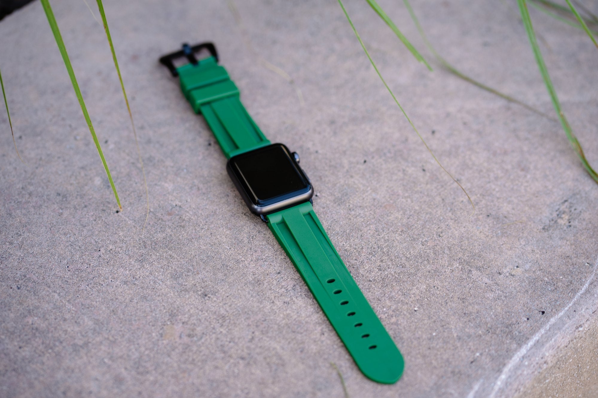 Green Rubber Apple Watch Strap - Apple Watch Strap - Le Luxe Straps