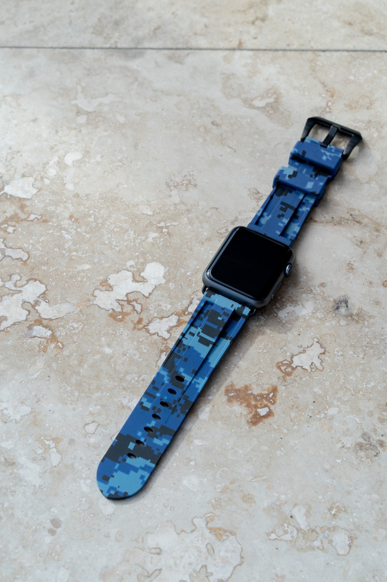 Blue Digital Camo Apple Watch Strap - Apple Watch Strap - Le Luxe Straps