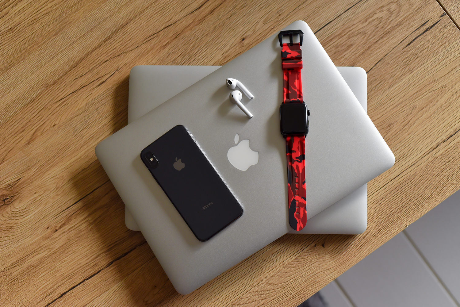 Solar Red Camo Apple Watch Strap - Apple Watch Strap - Le Luxe Straps