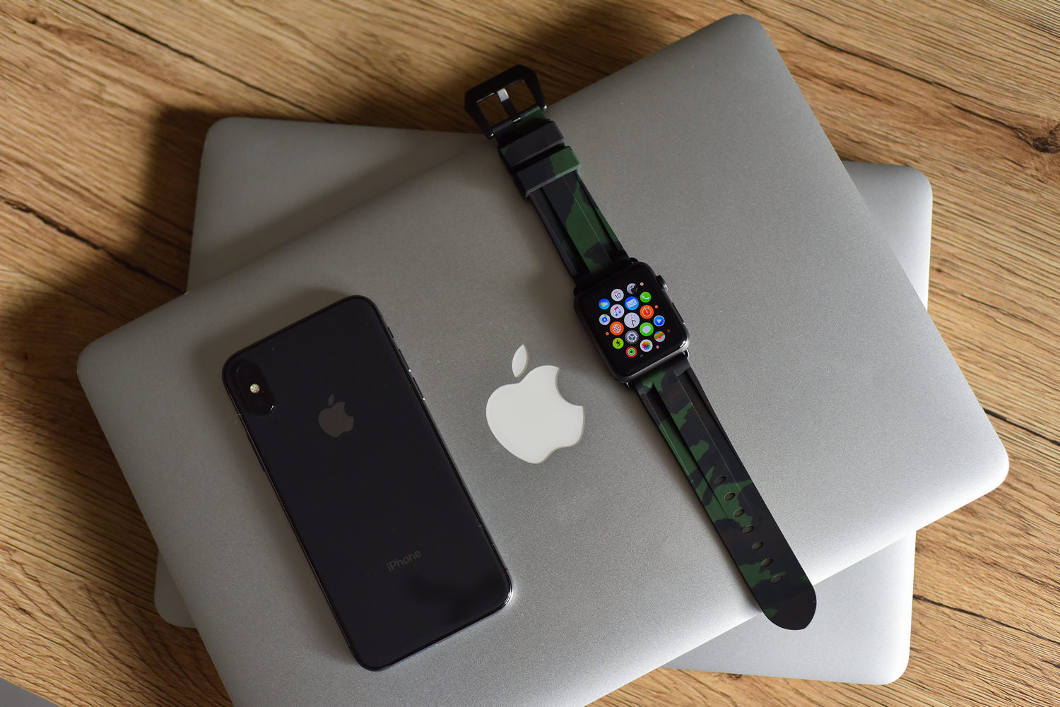 Forrest Green Camo Apple Watch Strap - Apple Watch Strap - Le Luxe Straps