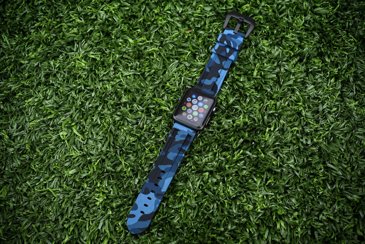 Navy Camo Apple Watch Strap - Apple Watch Strap - Le Luxe Straps