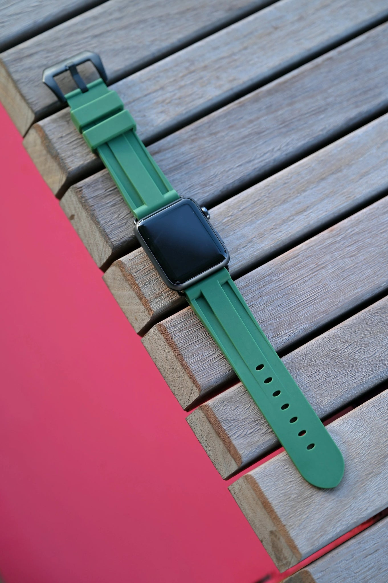 Green Rubber Apple Watch Strap - Apple Watch Strap - Le Luxe Straps