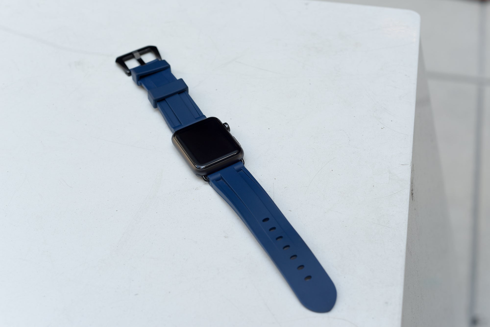 Navy Rubber Apple Watch Strap - Apple Watch Strap - Le Luxe Straps