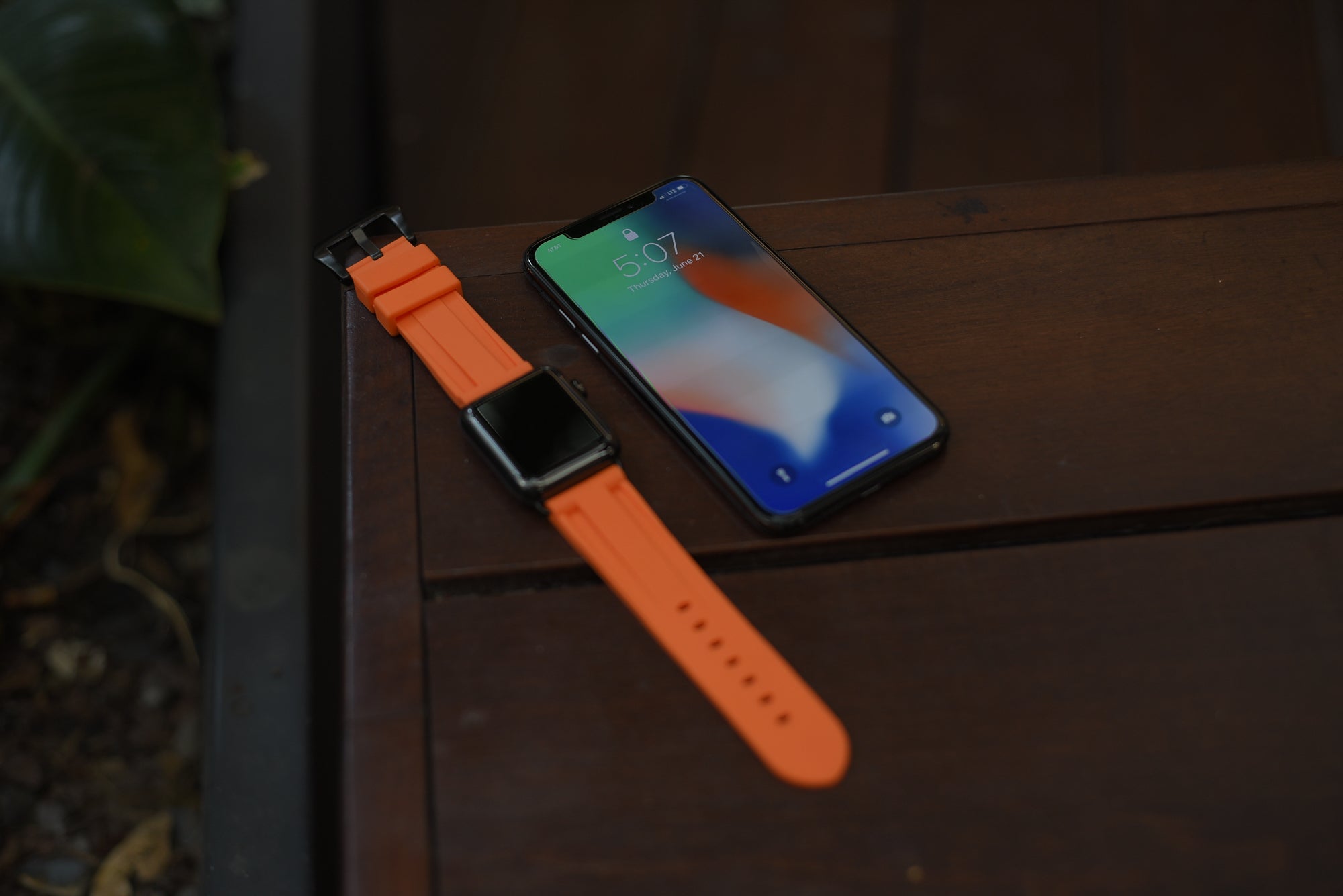 Orange Rubber Apple Watch Strap - Apple Watch Strap - Le Luxe Straps
