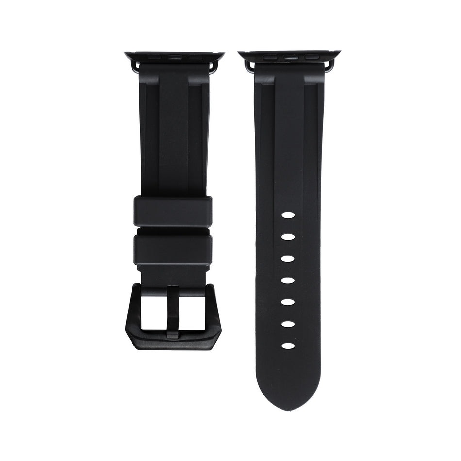 Black Rubber Apple Watch Strap - Apple Watch Strap - Le Luxe Straps