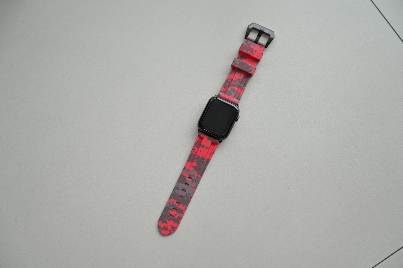 Red Digital Camo Apple Watch Strap - Apple Watch Strap - Le Luxe Straps